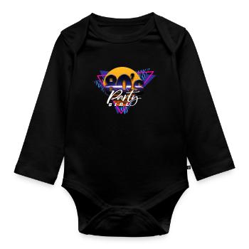 80s 80s Girl - Organic Longsleeve Baby Bodysuit - black - Front