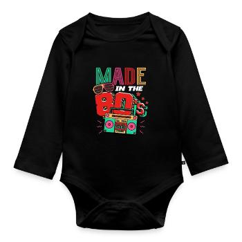 80s Made In The 80s - Organic Longsleeve Baby Bodysuit - black - Front