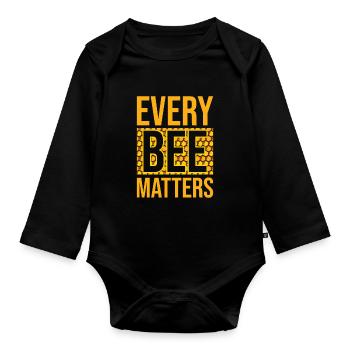 Bienen Honigbiene Bienenzüchter Imker Geschenk - Baby Bio-Langarm-Body - Schwarz - Vorne