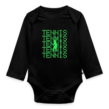 Tennis - Body Bébé bio manches longues - noir - Devant