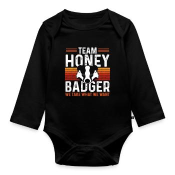 Mannschaft Honigdachs Sport - Baby Bio-Langarm-Body - Schwarz - Vorne