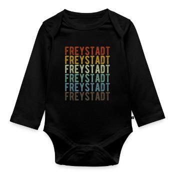 Freystadt City Retro Vintage - Organic Longsleeve Baby Bodysuit - black - Front