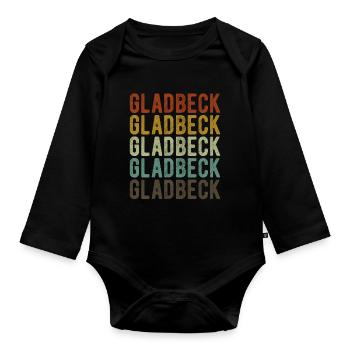 Gladbeck City Rétro Vintage - Body Bébé bio manches longues - noir - Devant
