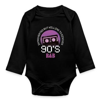 Introverted 90's R&B Introverted Gift - Organic Longsleeve Baby Bodysuit - black - Front