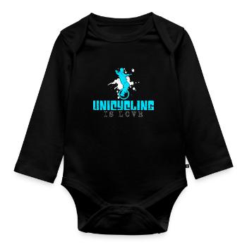 Dicton du monocyclisme - Body Bébé bio manches longues - noir - Devant