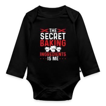 Die Geheime Backzutat Bin Ich - Baby Bio-Langarm-Body - Schwarz - Vorne