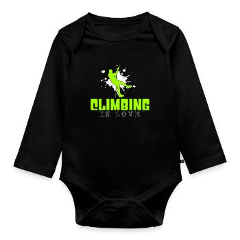 Klettern - Baby Bio-Langarm-Body - Schwarz - Vorne