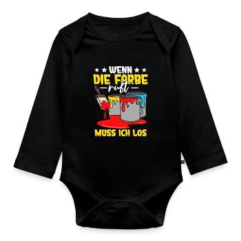 Maler - Baby Bio-Langarm-Body - Schwarz - Vorne