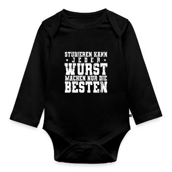 Fleischer Metzger - Baby Bio-Langarm-Body - Schwarz - Vorne