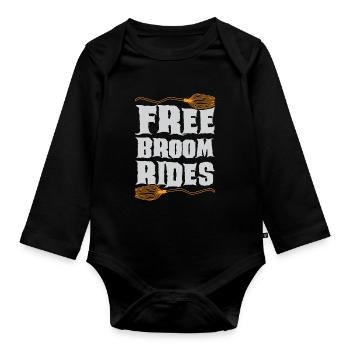 Gruselig Halloween Kürbis Hexen Zombie Gespenster - Baby Bio-Langarm-Body - Schwarz - Vorne