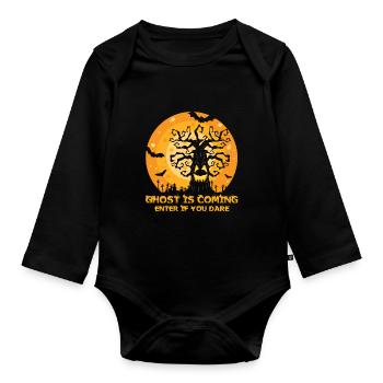 Scary halloween pumpkin witches zombie ghosts - Organic Longsleeve Baby Bodysuit - black - Front