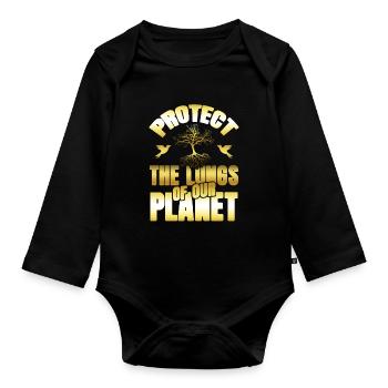 naturschutz umweltschutz - Baby Bio-Langarm-Body - Schwarz - Vorne