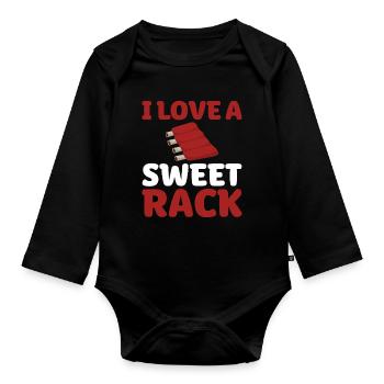 Ich Liebe Ein Süßes Rack - Grillen - Baby Bio-Langarm-Body - Schwarz - Vorne