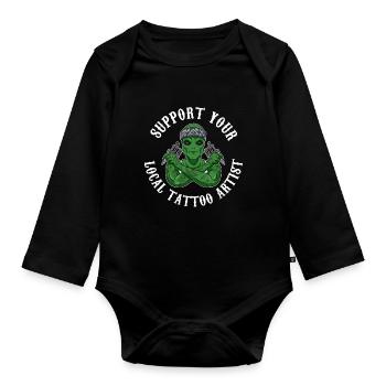 Local Tattoo Artist Tätowierung Geschenk - Baby Bio-Langarm-Body - Schwarz - Vorne