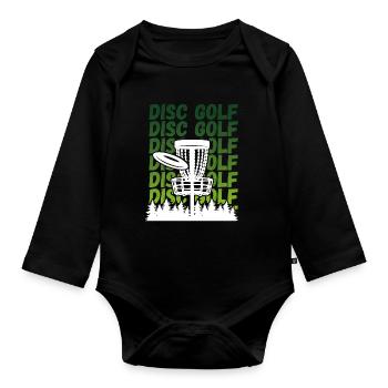 Catch basket for disc golf - Organic Longsleeve Baby Bodysuit - black - Front