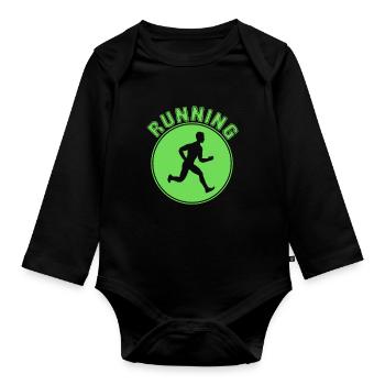 Faire du jogging - Body Bébé bio manches longues - noir - Devant