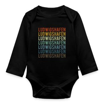 Ludwigshafen City Retro Vintage - Body Bébé bio manches longues - noir - Devant