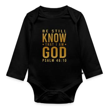 ich bin dein gott - Baby Bio-Langarm-Body - Schwarz - Vorne