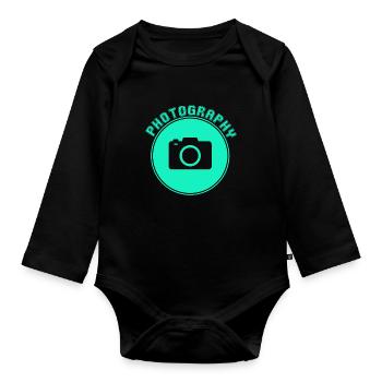 Fotografie - Baby Bio-Langarm-Body - Schwarz - Vorne