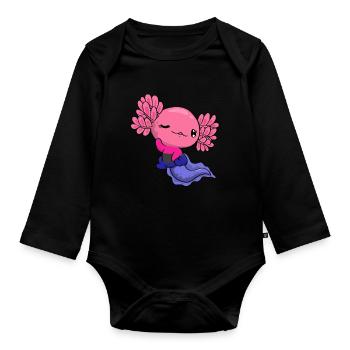Omnisexual Pride Kawaii Axolotl Omnisexual Fl - Body Bébé bio manches longues - noir - Devant