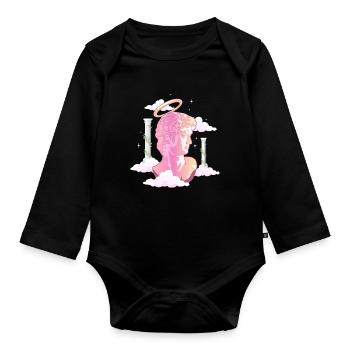 Angelcore Aesthetic Angel David Michelangelo Griec - Baby Bio-Langarm-Body - Schwarz - Vorne