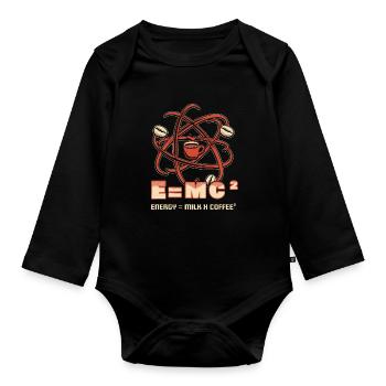 Energy = Milk x Coffee 2 Funny Physicist Coffee S - Baby Bio-Langarm-Body - Schwarz - Vorne