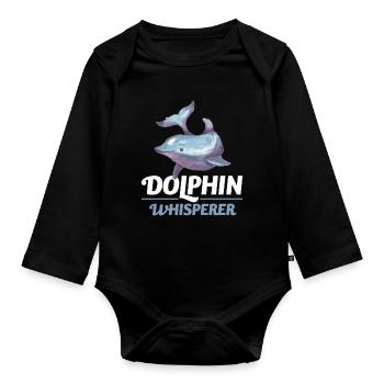 Dolphin Whisperer Dolphin Cadeau - Body Bébé bio manches longues - noir - Devant