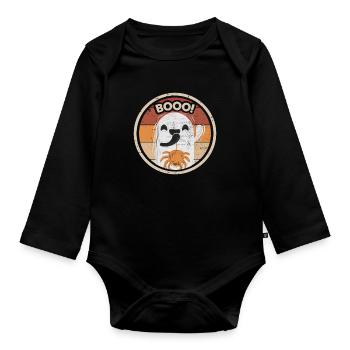 Ghost Costume Ghost Halloween Ghost - Organic Longsleeve Baby Bodysuit - black - Front