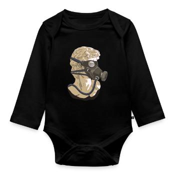 Zombiecore Aesthetic David Head Statue Mask - Organic Longsleeve Baby Bodysuit - black - Front