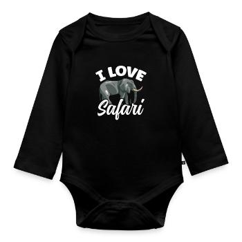 J’adore le safari - Body Bébé bio manches longues - noir - Devant