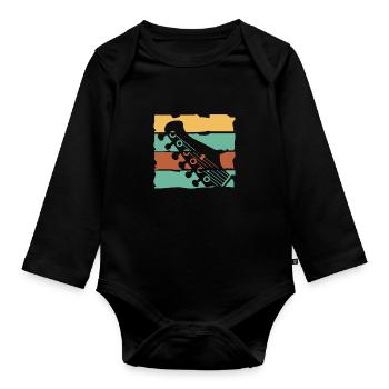 Guitare électrique Guitariste Guitare acoustique Musicien - Body Bébé bio manches longues - noir - Devant