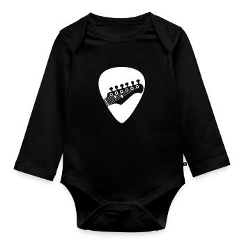 Guitare électrique Guitariste Guitare acoustique Musicien - Body Bébé bio manches longues - noir - Devant