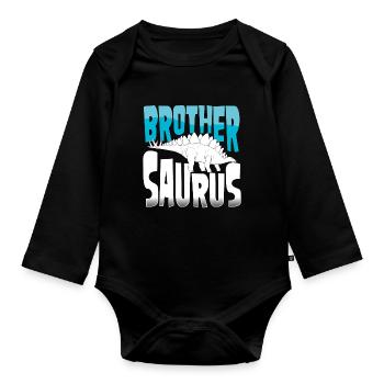 Bruder Stegosaurus - Baby Bio-Langarm-Body - Schwarz - Vorne