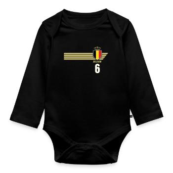 Belgien Teufel Patriotismus Fussball Fan Trikot - Baby Bio-Langarm-Body - Schwarz - Vorne
