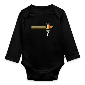 Belgien Teufel Patriotismus Fussball Fan Trikot - Baby Bio-Langarm-Body - Schwarz - Vorne