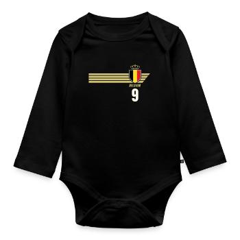 Belgien Teufel Patriotismus Fussball Fan Trikot - Baby Bio-Langarm-Body - Schwarz - Vorne