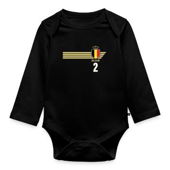 Belgien Teufel Patriotismus Fussball Fan Trikot - Baby Bio-Langarm-Body - Schwarz - Vorne