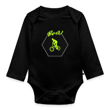 bmx - Body Bébé bio manches longues - noir - Devant