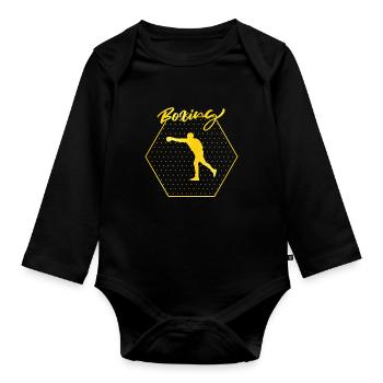 Boxe - Body Bébé bio manches longues - noir - Devant