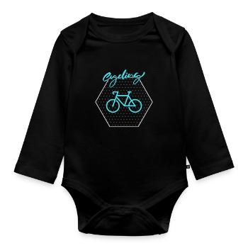 Fahrrad fahren - Baby Bio-Langarm-Body - Schwarz - Vorne