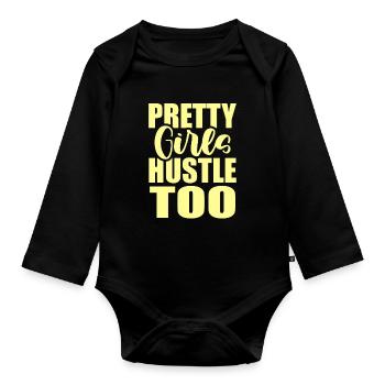 Mädchen Hustle - Baby Bio-Langarm-Body - Schwarz - Vorne