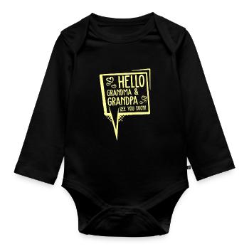 opa oma baby - Baby Bio-Langarm-Body - Schwarz - Vorne