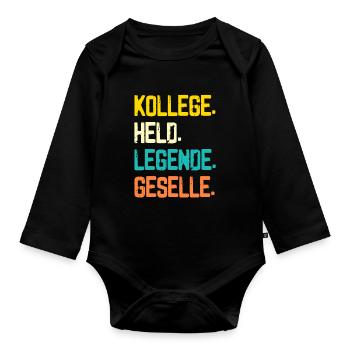 Geselle 2023 Geselle Geselle bestanden Geschenk - Baby Bio-Langarm-Body - Schwarz - Vorne