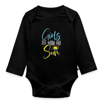 Les filles veulent juste avoir du soleil - Body Bébé bio manches longues - noir - Devant