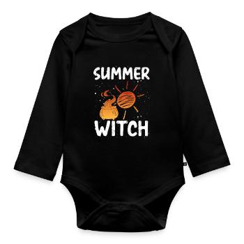 Summer Witch - Organic Longsleeve Baby Bodysuit - black - Front