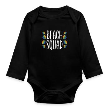Troupe de plage - Body Bébé bio manches longues - noir - Devant