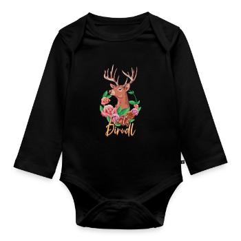 Ersatz Dirndl - Baby Bio-Langarm-Body - Schwarz - Vorne