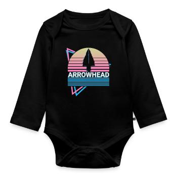 Pfeilspitze Retro - Baby Bio-Langarm-Body - Schwarz - Vorne