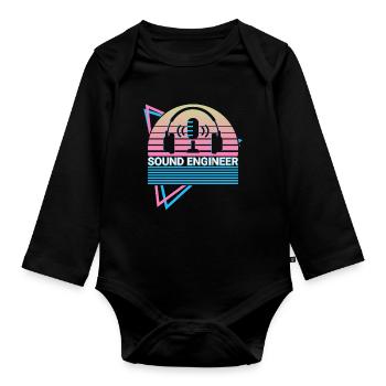 Sound Engineer Sound Engineering Retro - Organic Longsleeve Baby Bodysuit - black - Front