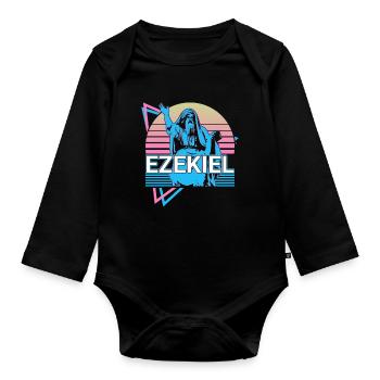 Hesekiel Hebräischer Prophet Jude Jude Retro - Baby Bio-Langarm-Body - Schwarz - Vorne